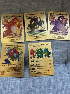 Gold Holo Pokémon GX/VMAX Card Lot - Charizard, Umbreon & Friends (READ DESC.)